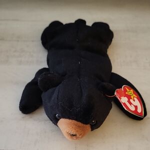 Ty Beanie Baby "Blackie" Black Plush Bear